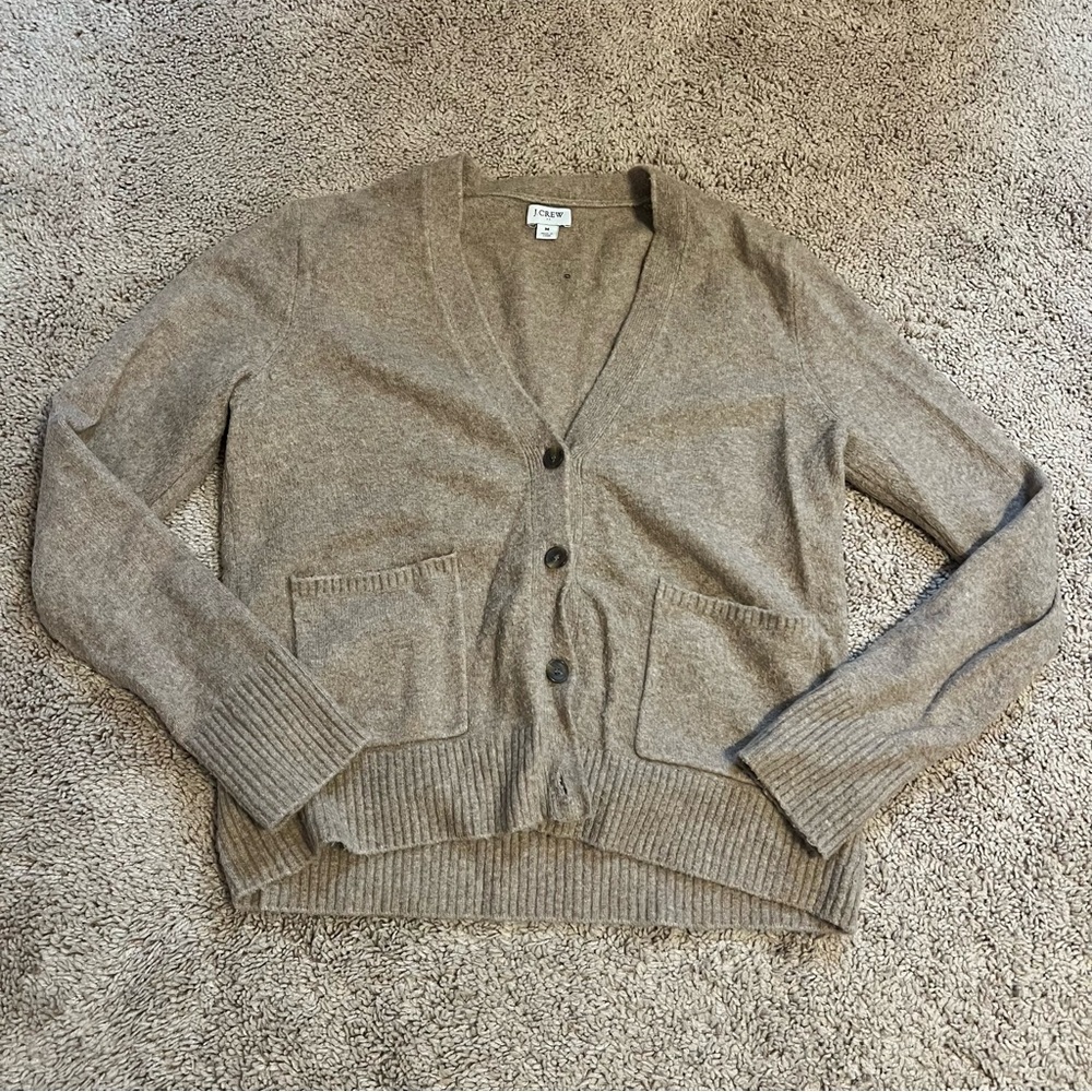 J Crew Tan Cardigan Sweater